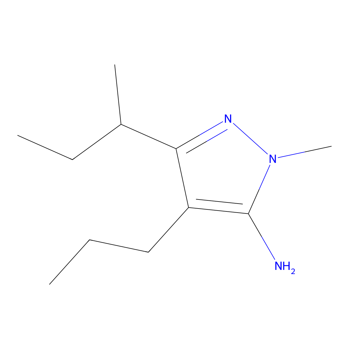 3-(Sec-butyl)-1-methyl-4-propyl-1h-pyrazol-5-amine molecular structure, CAS 1512618-77-7