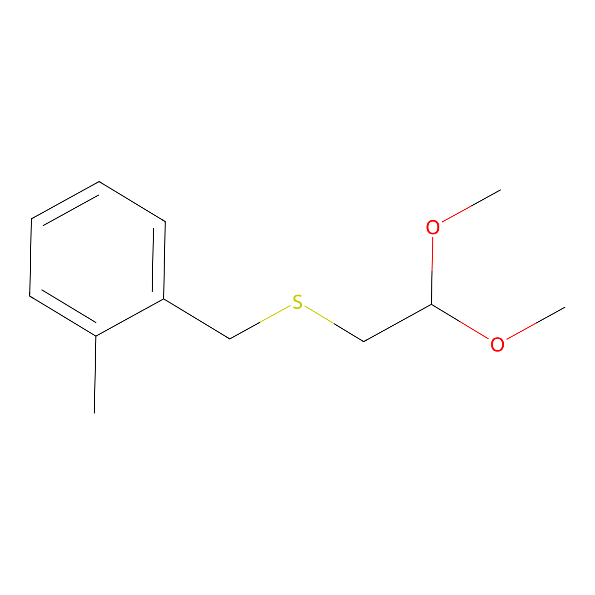 (2,2-Dimethoxyethyl)(2-methylbenzyl)sulfane molecular structure, CAS 1512623-41-4