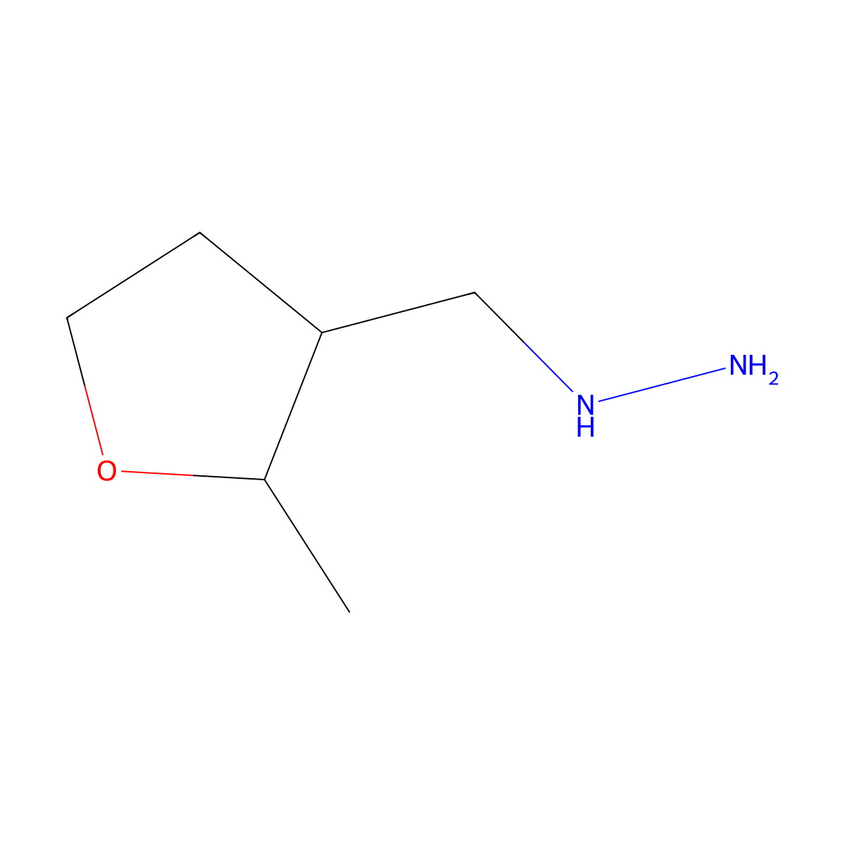 [(2-Methyloxolan-3-yl)methyl]hydrazine molecular structure, CAS 1512624-03-1