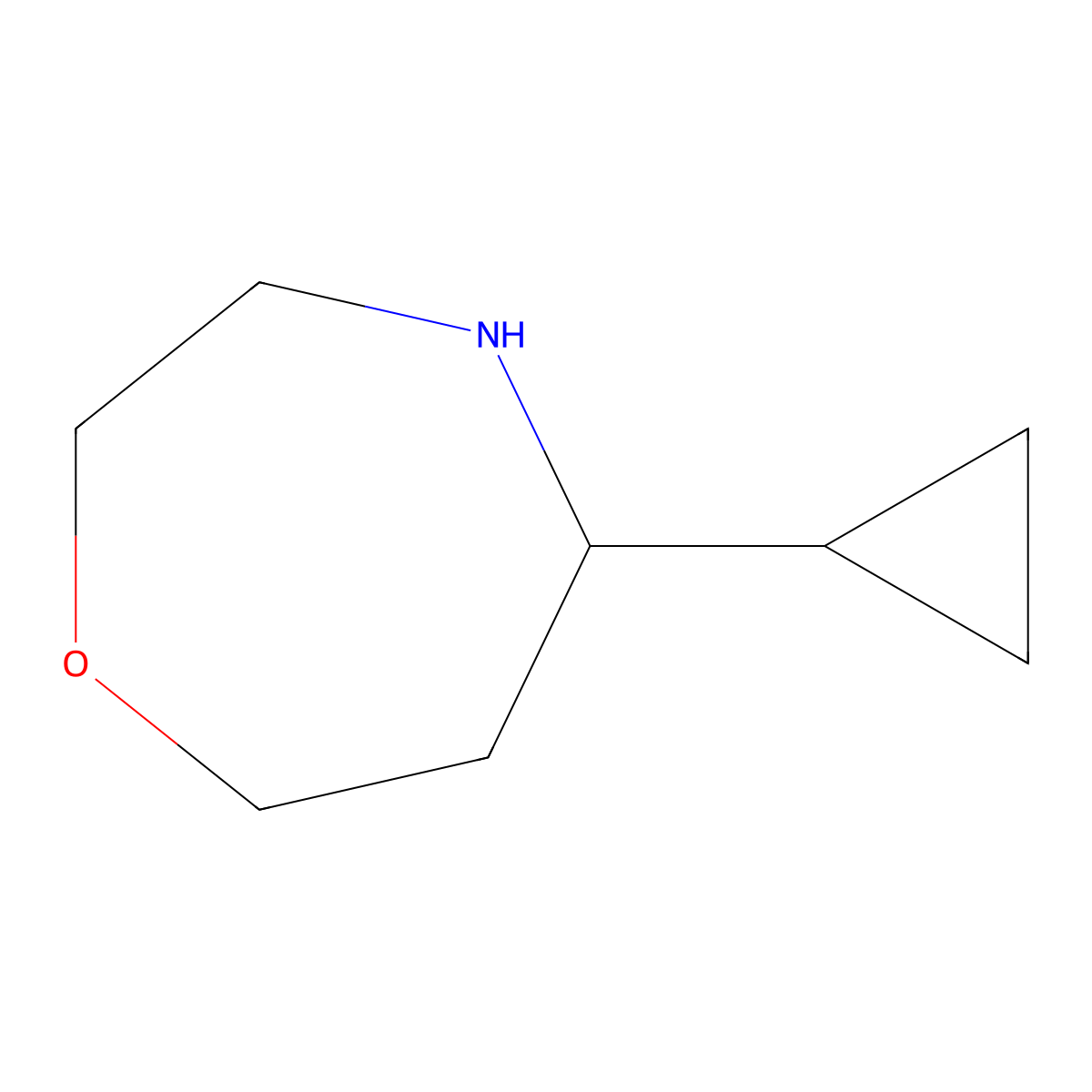 5-Cyclopropyl-1,4-oxazepane molecular structure, CAS 1512631-62-7