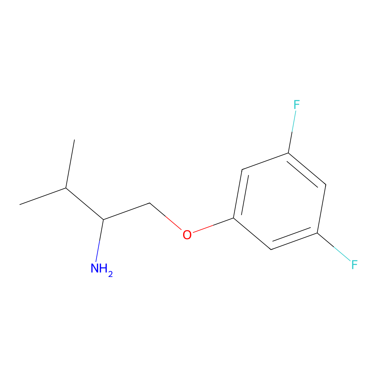 1-(3,5-Difluorophenoxy)-3-methylbutan-2-amine molecular structure, CAS 1512633-20-3