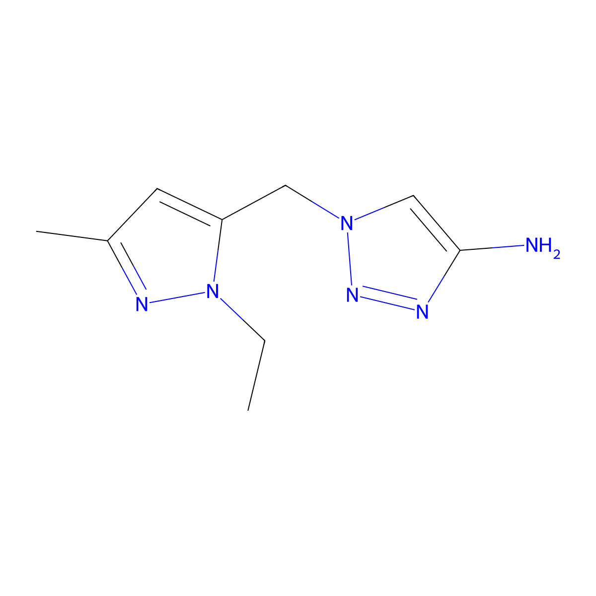1-((1-Ethyl-3-methyl-1h-pyrazol-5-yl)methyl)-1h-1,2,3-triazol-4-amine molecular structure, CAS 1512638-84-4
