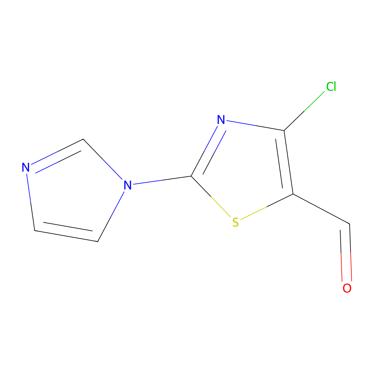 4-Chloro-2-(1H-imidazol-1-yl)-1,3-thiazole-5-carbaldehyde molecular structure, CAS 1512641-02-9