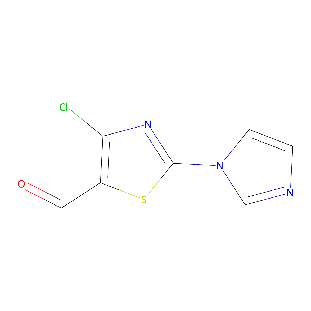 4-Chloro-2-(1H-imidazol-1-yl)-1,3-thiazole-5-carbaldehyde molecular structure, CAS 1512641-02-9