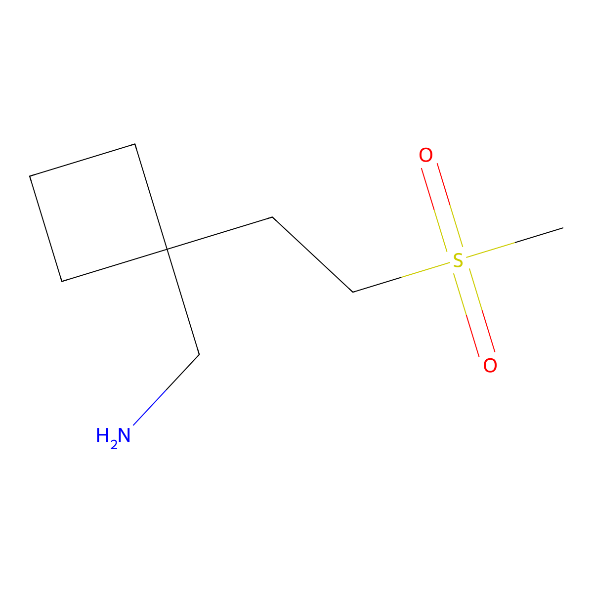 [1-(2-Methanesulfonylethyl)cyclobutyl]methanamine molecular structure, CAS 1512642-50-0