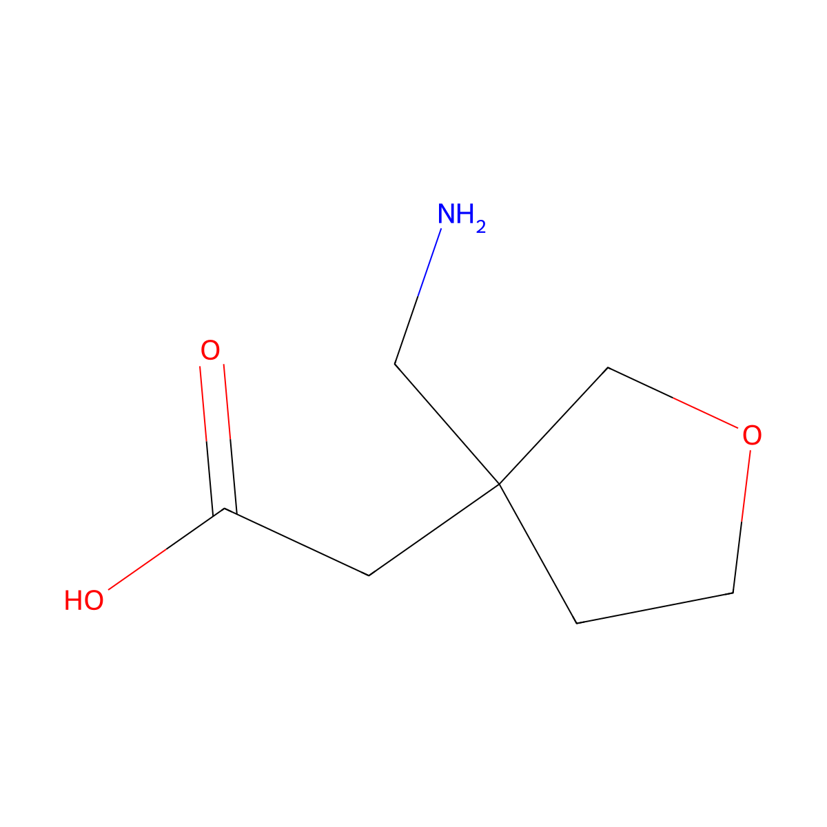 2-[3-(Aminomethyl)oxolan-3-yl]acetic acid molecular structure, CAS 1512659-68-5