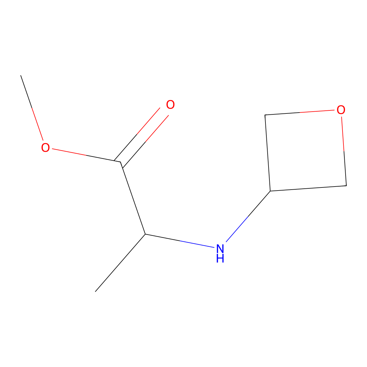 Methyl 2-[(oxetan-3-yl)amino]propanoate molecular structure, CAS 1512660-12-6