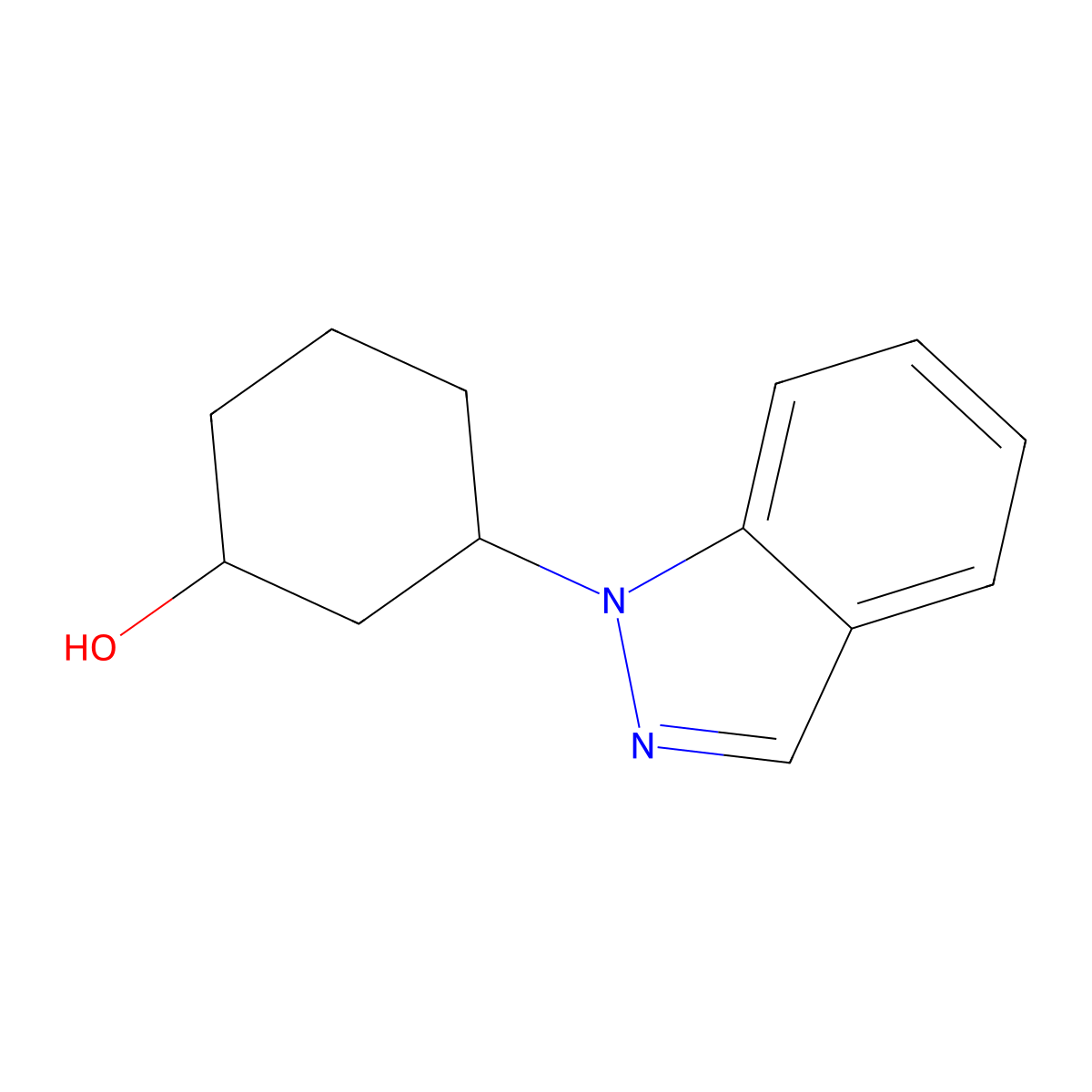 3-(1H-indazol-1-yl)cyclohexan-1-ol molecular structure, CAS 1512680-76-0