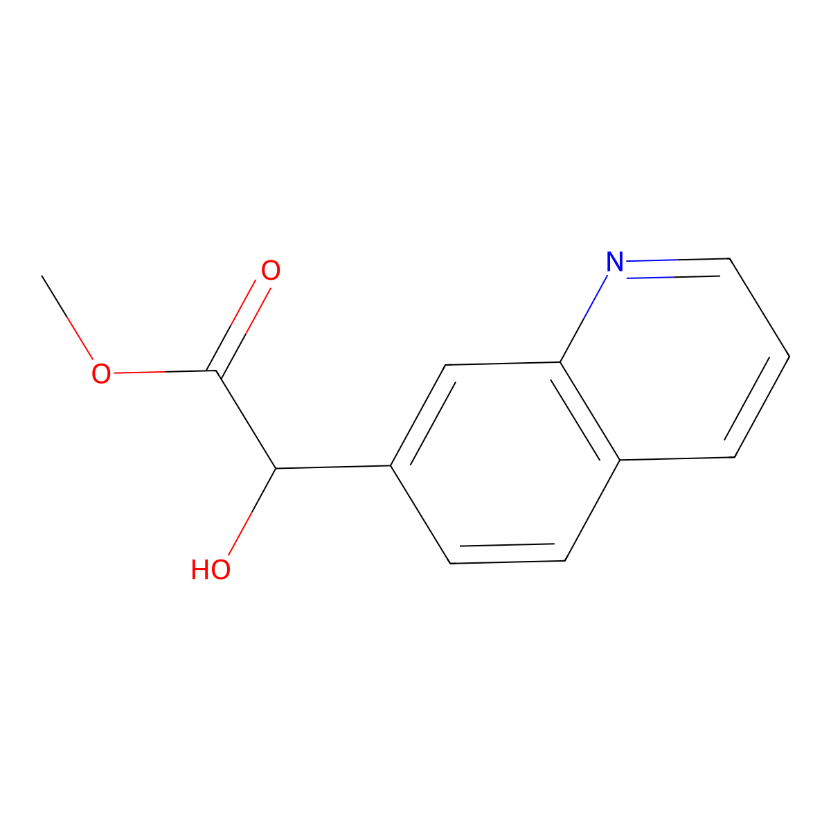 Methyl 2-hydroxy-2-(quinolin-7-yl)acetate molecular structure, CAS 1512683-92-9