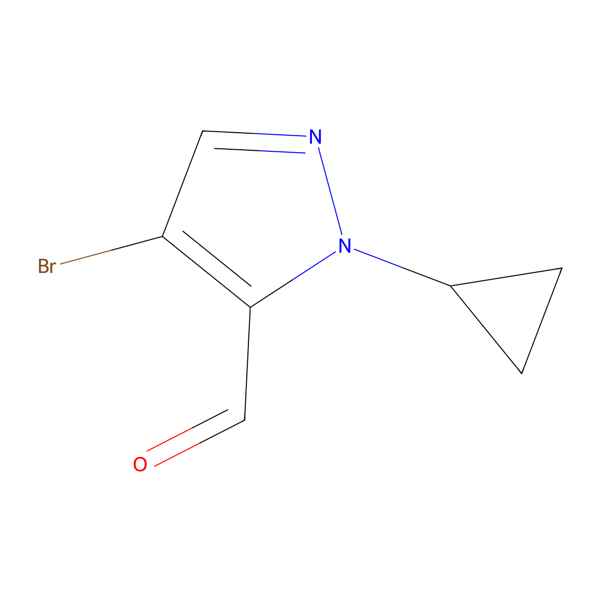 4-Bromo-1-cyclopropyl-1H-pyrazole-5-carbaldehyde molecular structure, CAS 1512687-78-3