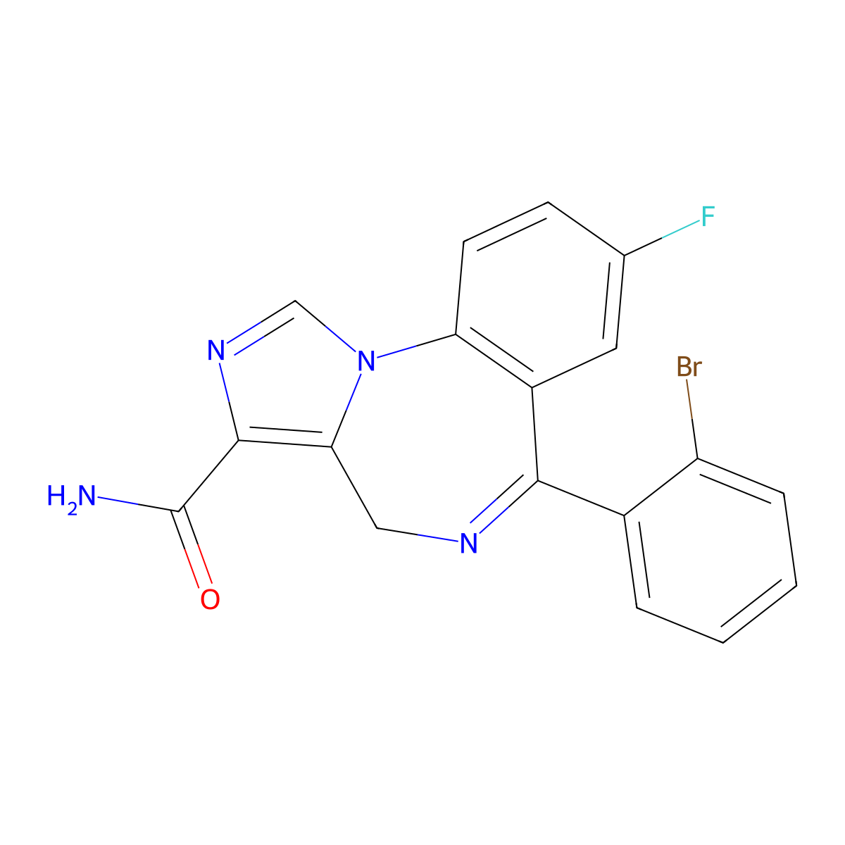 6-(2-Bromophenyl)-8-fluoro-4H-imidazo(1,5-a)(1,4)benzodiazepine-3-carboxamide molecular structure, CAS 151271-08-8