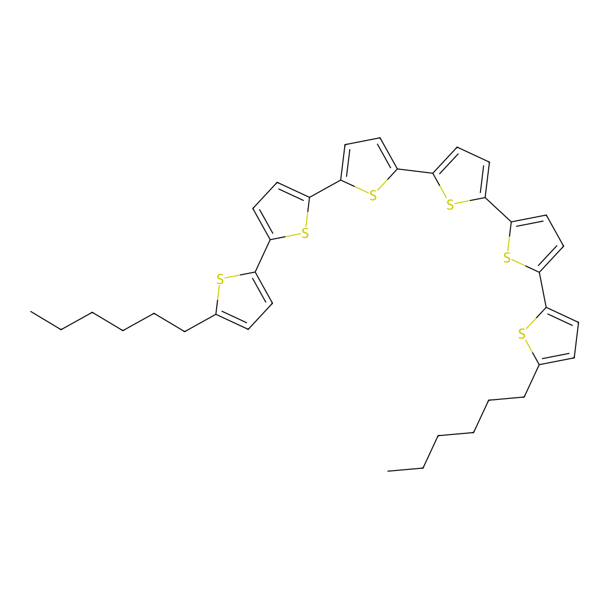 5,5'''''-Dihexyl-2,2':5',2'':5'',2''':5''',2'''':5'''',2'''''-sexithiophene molecular structure, CAS 151271-43-1