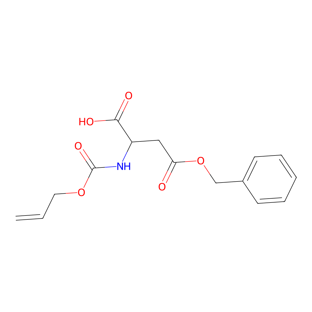 (2S)-4-(benzyloxy)-4-oxo-2-{[(prop-2-en-1-yloxy)carbonyl]amino}butanoic acid molecular structure, CAS 151272-26-3