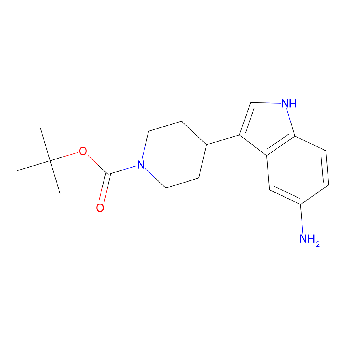 tert-butyl 4-(5-amino-1H-indol-3-yl)piperidine-1-carboxylate molecular structure, CAS 151273-40-4
