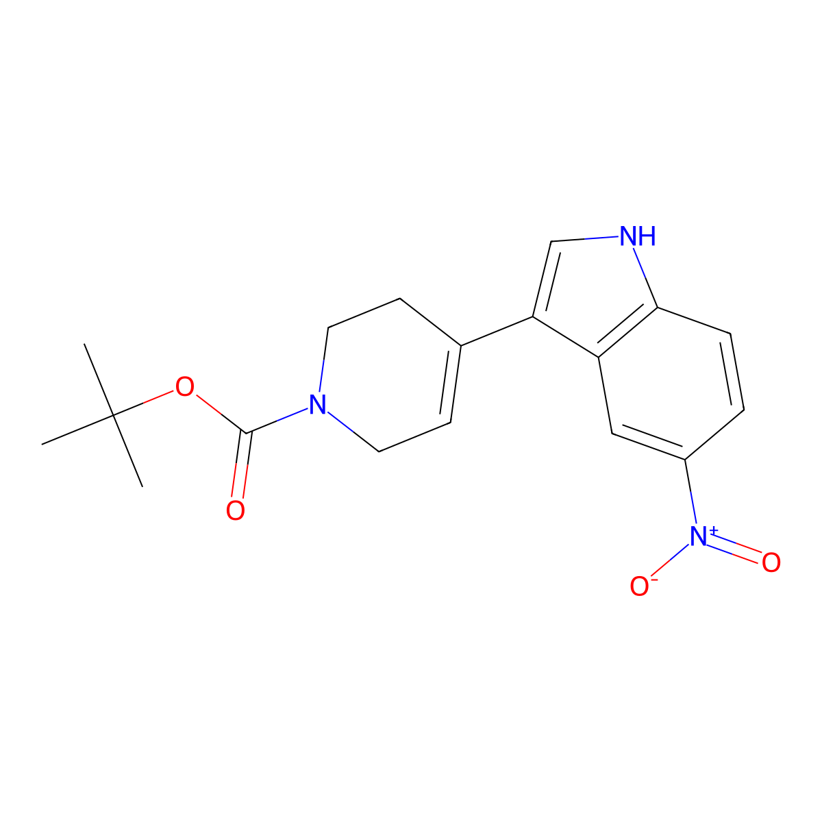 tert-Butyl 4-(5-nitro-1H-indol-3-yl)-5,6-dihydropyridine-1(2H)-carboxylate molecular structure, CAS 151273-41-5