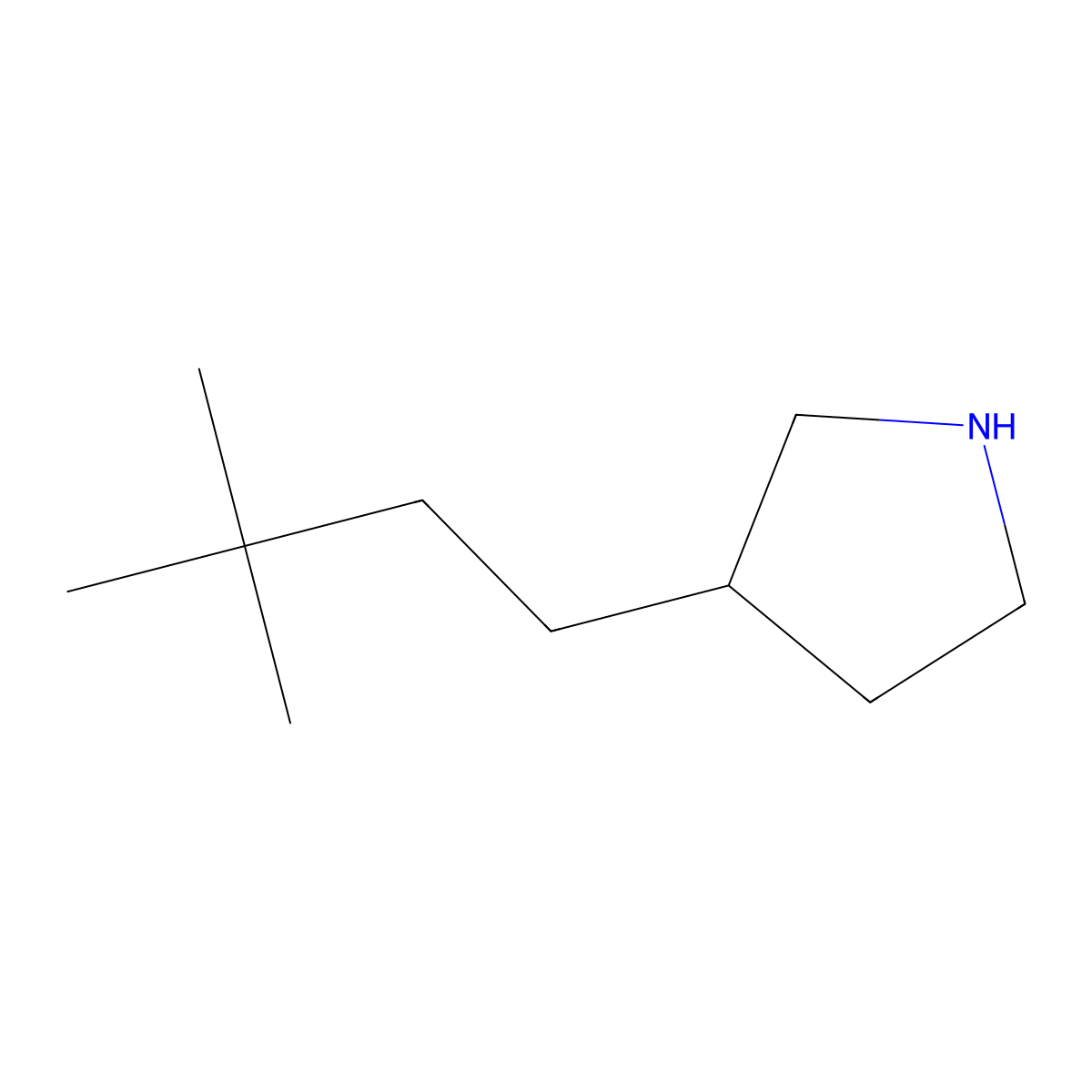3-(3,3-Dimethylbutyl)pyrrolidine molecular structure, CAS 1512752-25-8