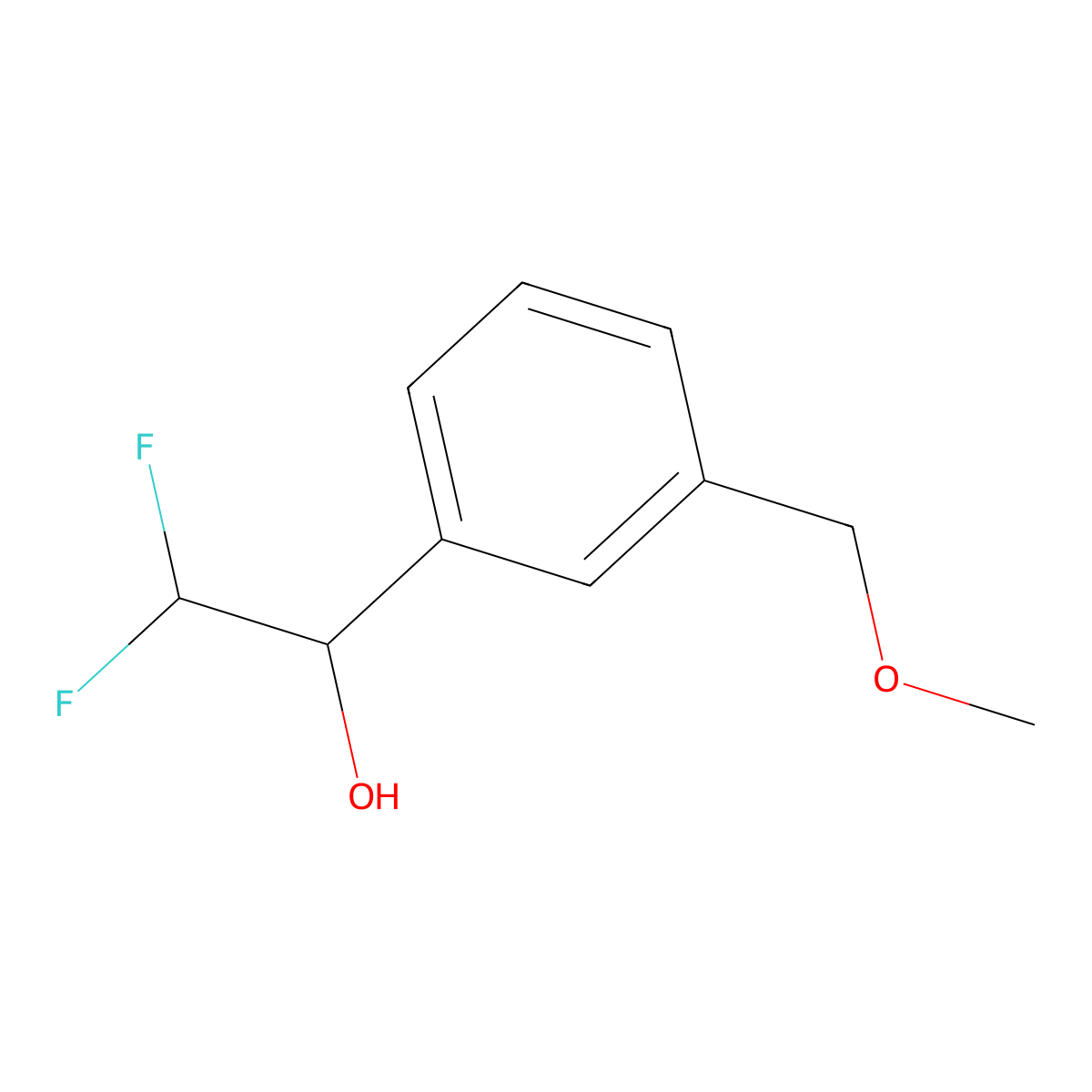 2,2-Difluoro-1-[3-(methoxymethyl)phenyl]ethan-1-ol molecular structure, CAS 1512756-98-7