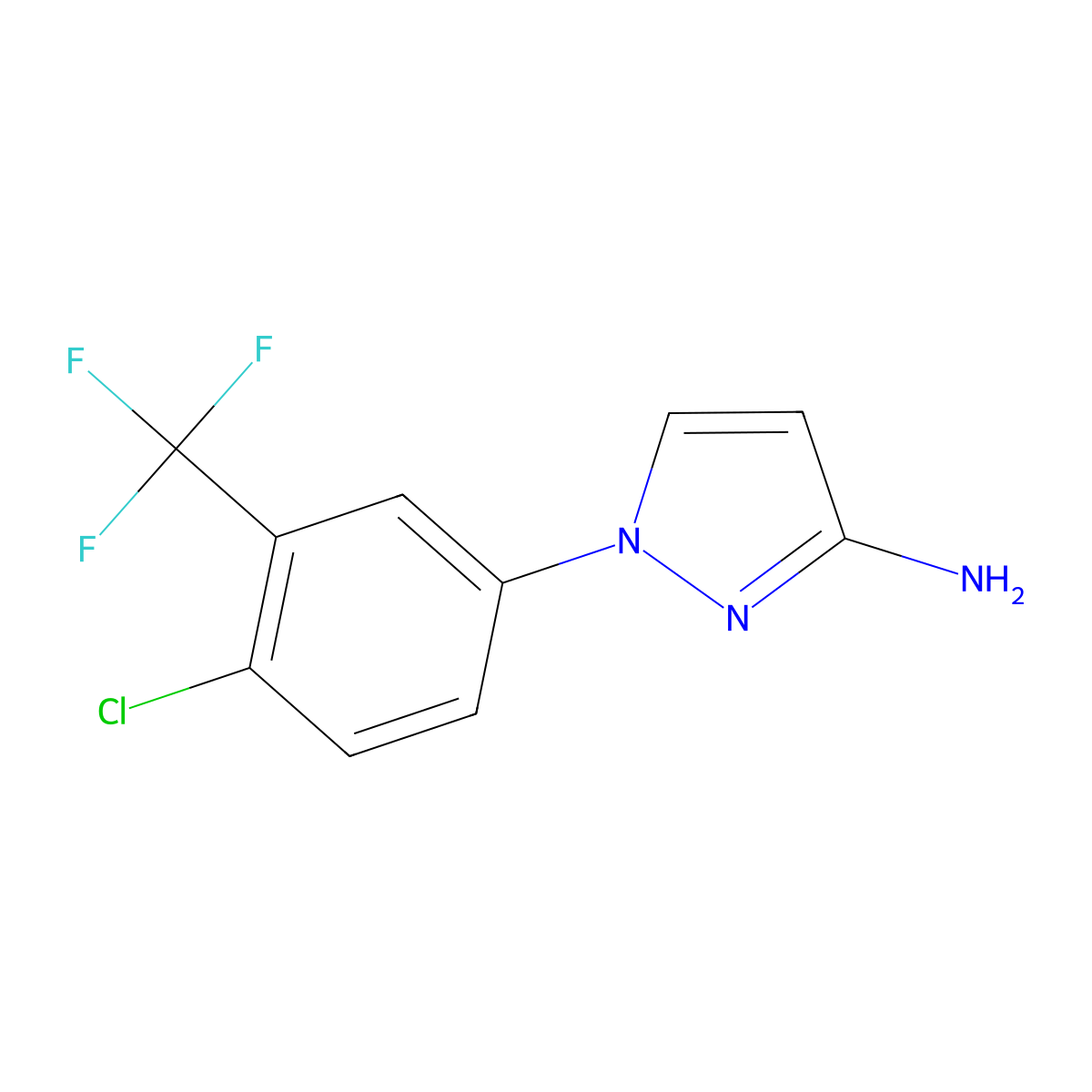 1-(4-Chloro-3-(trifluoromethyl)phenyl)-1H-pyrazol-3-amine molecular structure, CAS 1512790-77-0