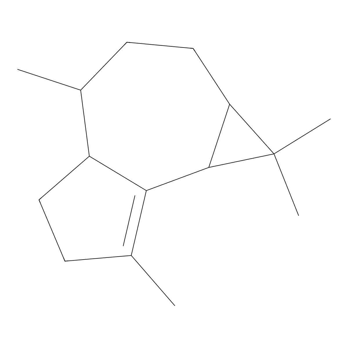 1H-Cycloprop(e)azulene, 1a,2,3,4,4a,5,6,7b-octahydro-1,1,4,7-tetramethyl-, (1aR,4R,4aR,7bS)- molecular structure, CAS 151283-74-8