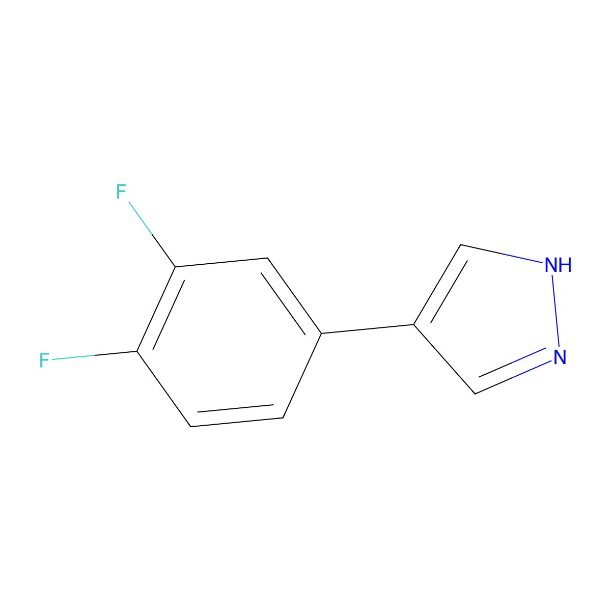 4-(3,4-Difluorophenyl)-1H-pyrazole molecular structure, CAS 1512834-39-7