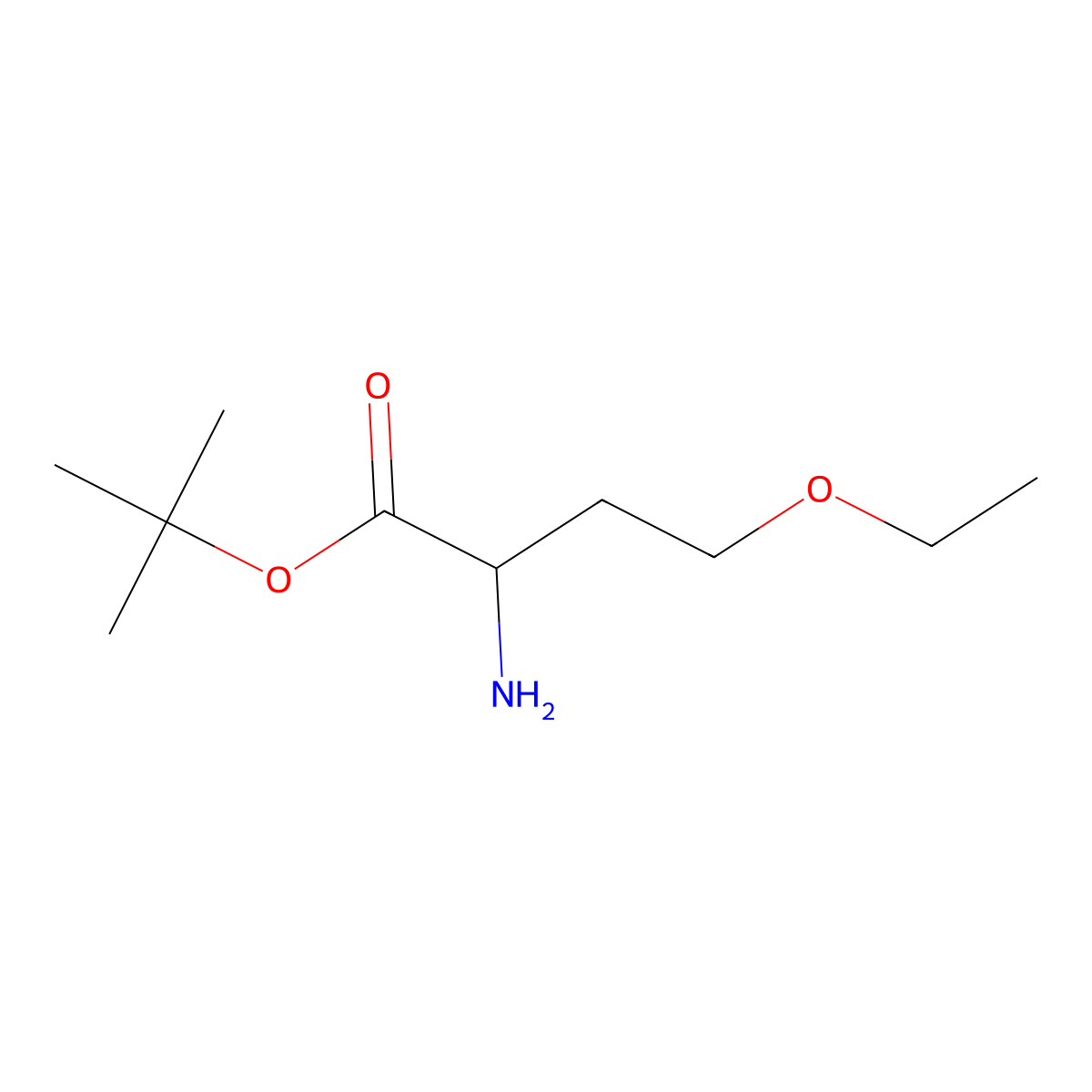 Tert-butyl 2-amino-4-ethoxybutanoate molecular structure, CAS 1512852-76-4