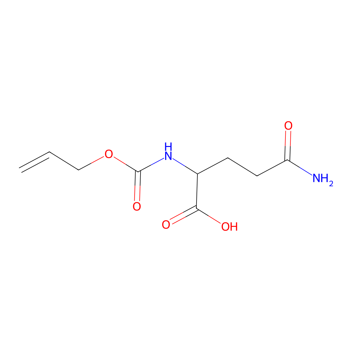 (2R)-4-carbamoyl-2-{[(prop-2-en-1-yloxy)carbonyl]amino}butanoic acid molecular structure, CAS 1512854-79-3