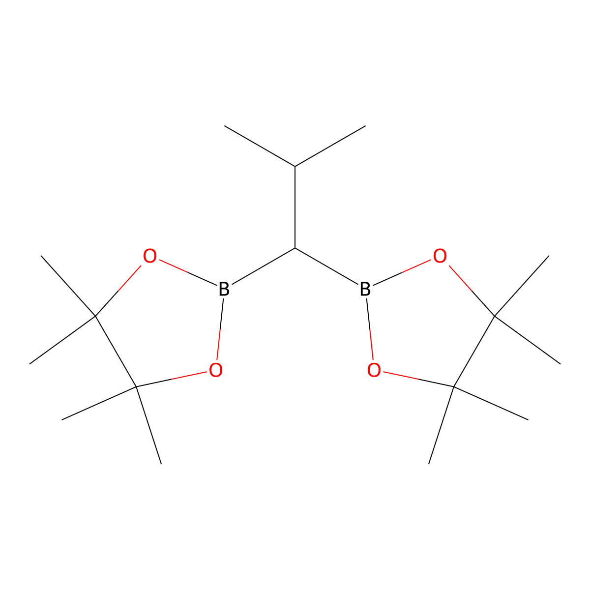 2,2'-(2-Methylpropane-1,1-diyl)bis(4,4,5,5-tetramethyl-1,3,2-dioxaborolane) molecular structure, CAS 1512864-17-3
