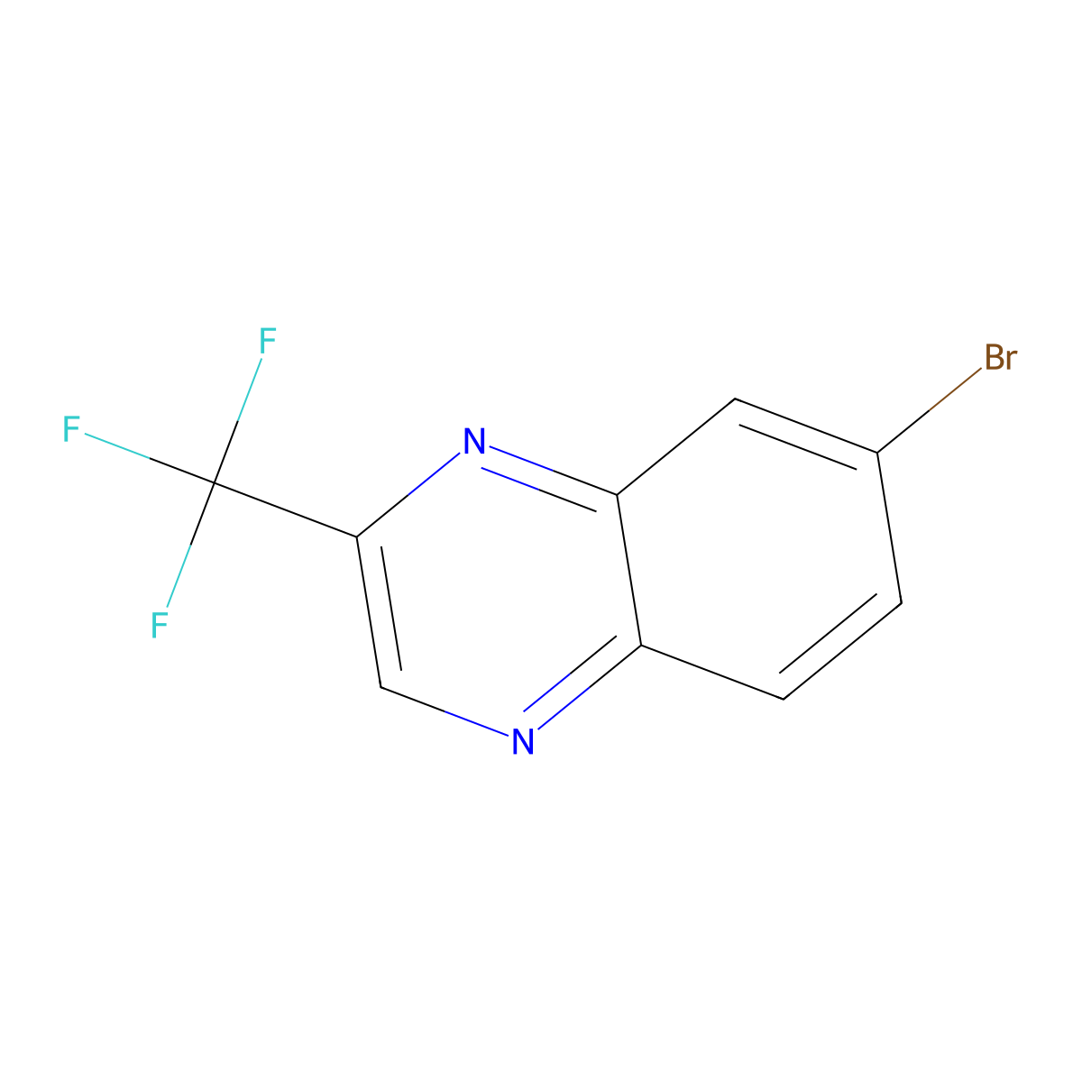 Quinoxaline, 7-bromo-2-(trifluoromethyl)- molecular structure, CAS 1512871-50-9