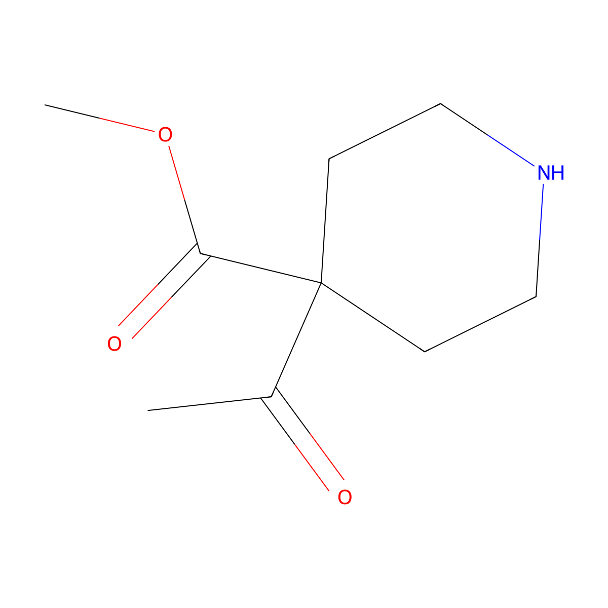 Methyl 4-acetylpiperidine-4-carboxylate molecular structure, CAS 1512895-78-1