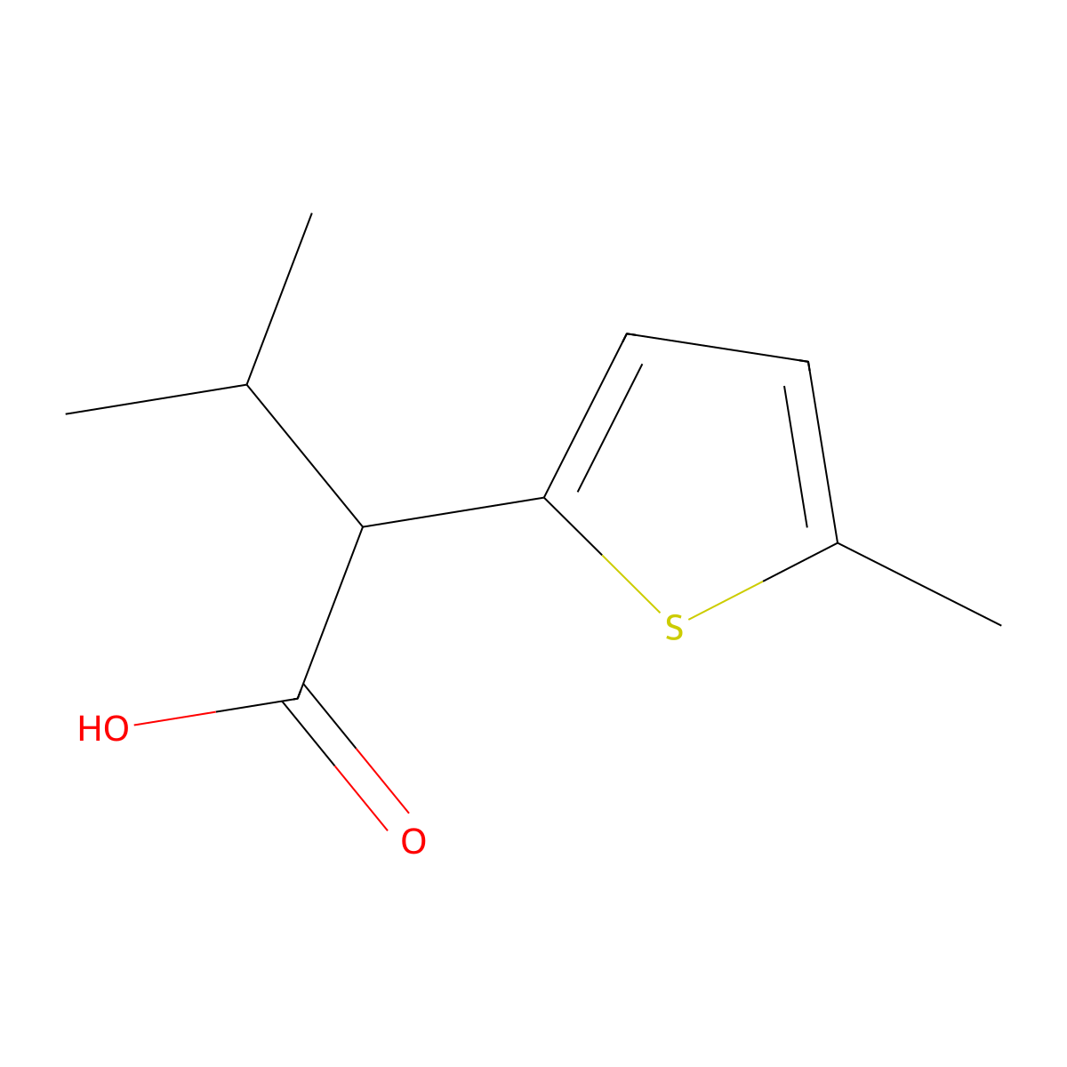 3-Methyl-2-(5-methylthiophen-2-yl)butanoic acid molecular structure, CAS 1512896-38-6