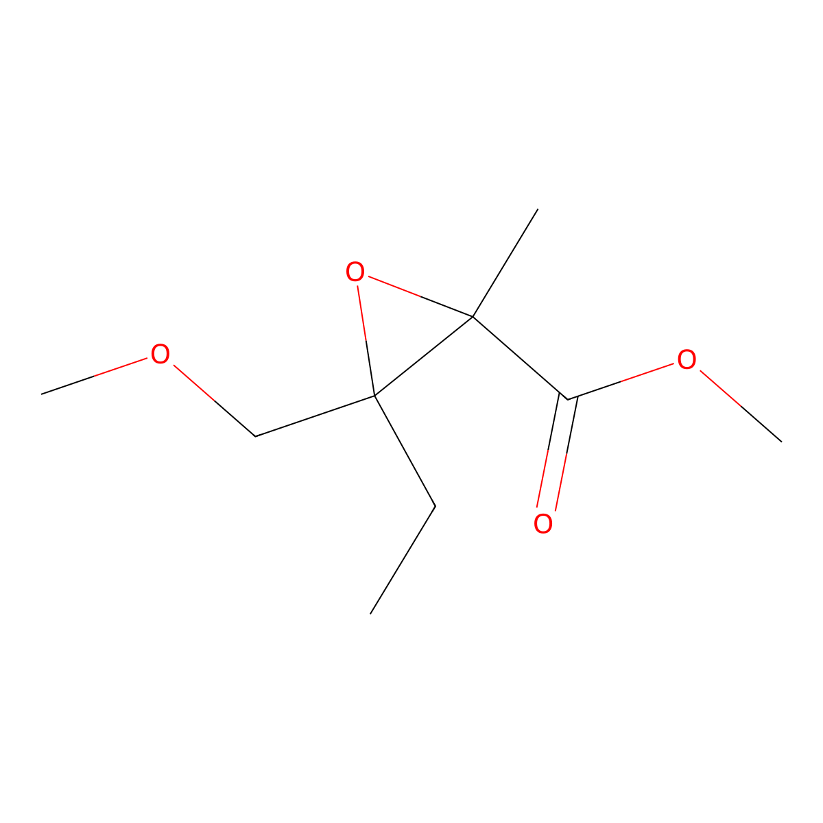 Methyl 3-ethyl-3-(methoxymethyl)-2-methyloxirane-2-carboxylate molecular structure, CAS 1512899-29-4