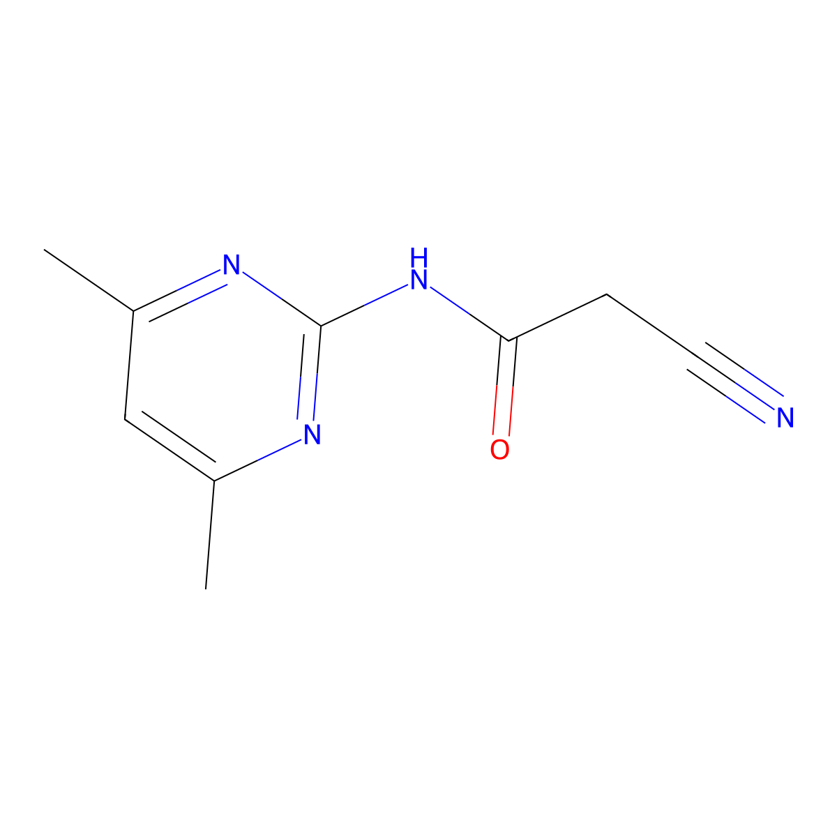 2-cyano-N-(4,6-dimethylpyrimidin-2-yl)acetamide molecular structure, CAS 151290-73-2