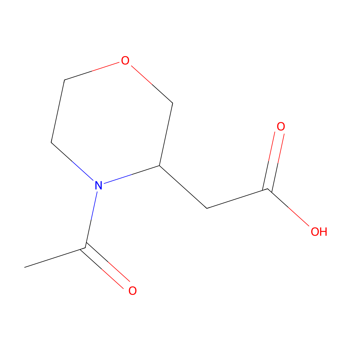 2-(4-Acetylmorpholin-3-yl)acetic acid molecular structure, CAS 1512907-06-0