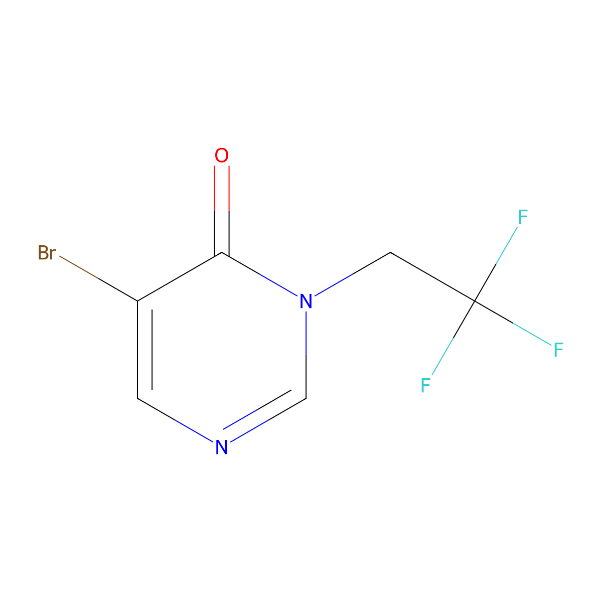5-Bromo-3-(2,2,2-trifluoroethyl)-3,4-dihydropyrimidin-4-one molecular structure, CAS 1512913-90-4