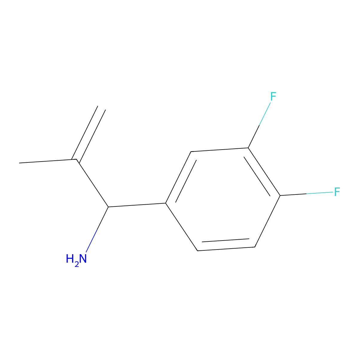 1-(3,4-Difluorophenyl)-2-methylprop-2-en-1-amine molecular structure, CAS 1512915-05-7