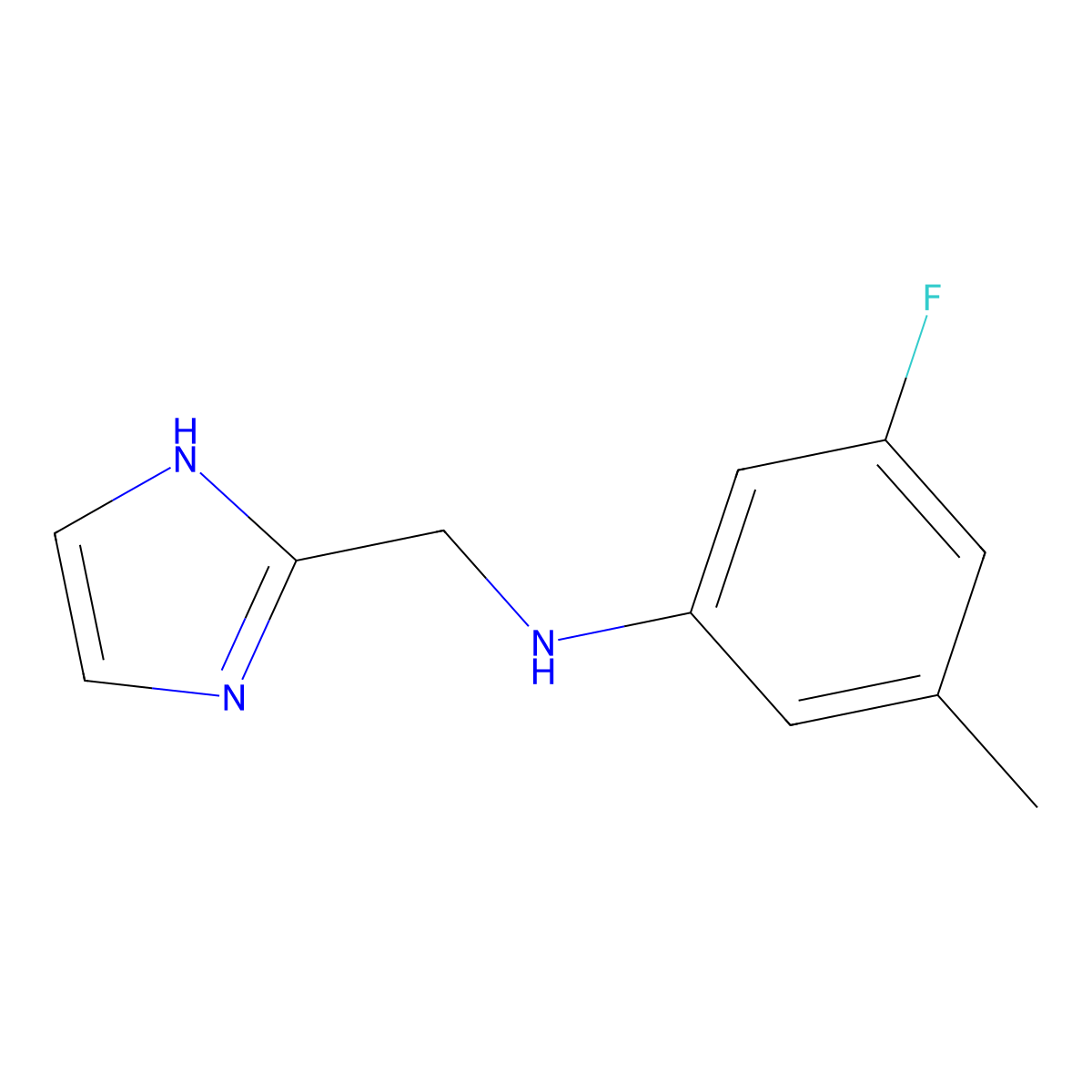 3-fluoro-N-[(1H-imidazol-2-yl)methyl]-5-methylaniline molecular structure, CAS 1512918-68-1