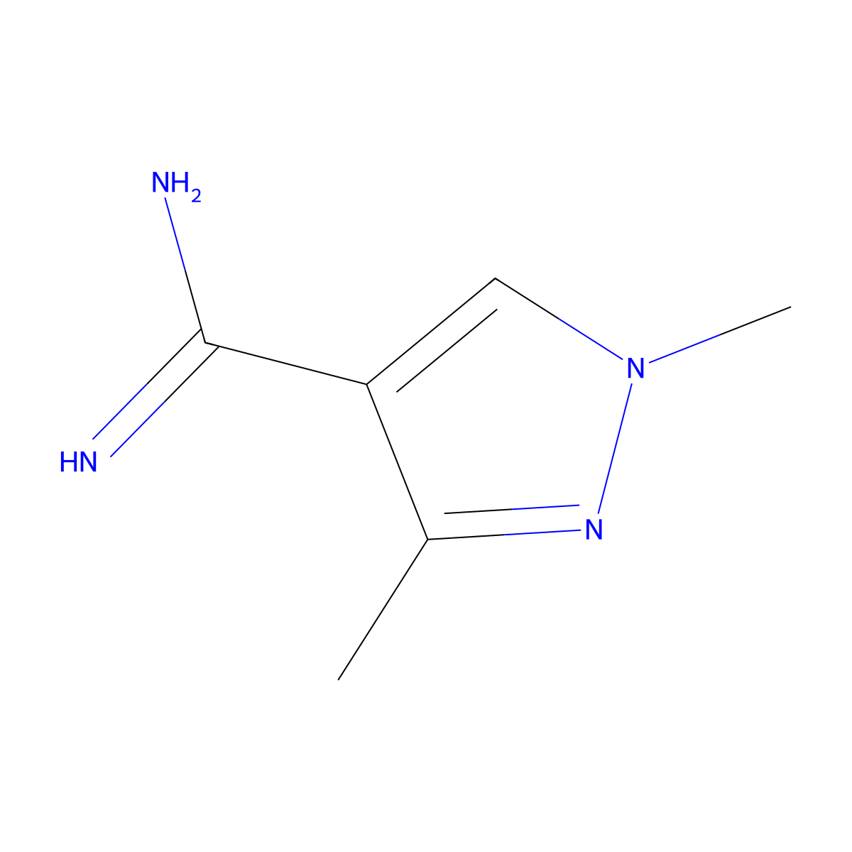 1,3-dimethyl-1H-pyrazole-4-carboximidamide molecular structure, CAS 1512932-53-4