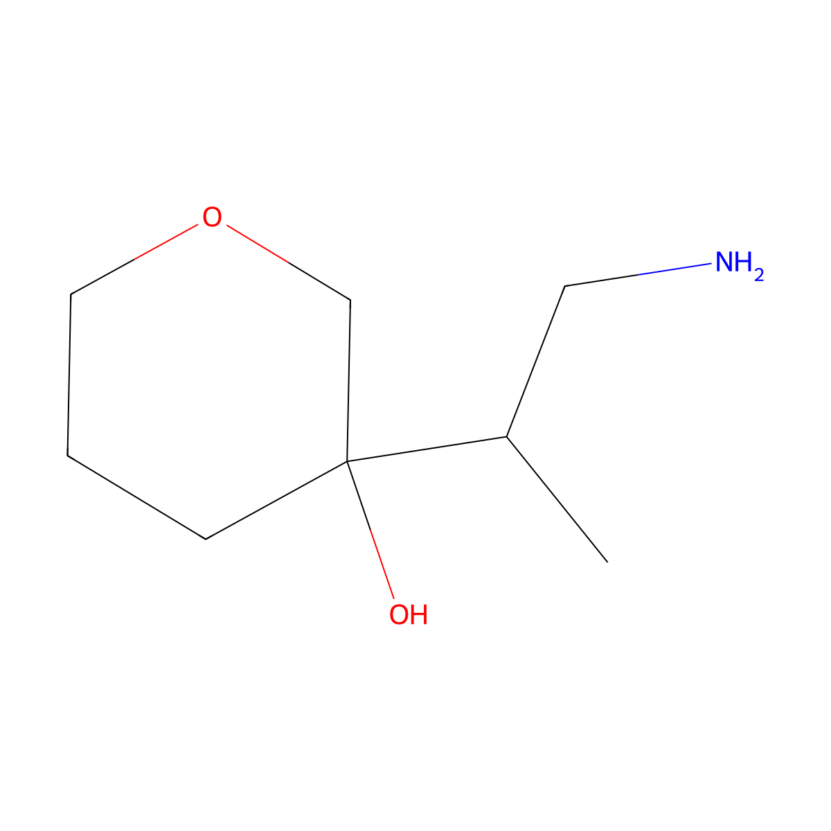 3-(1-Aminopropan-2-yl)oxan-3-ol molecular structure, CAS 1512948-19-4