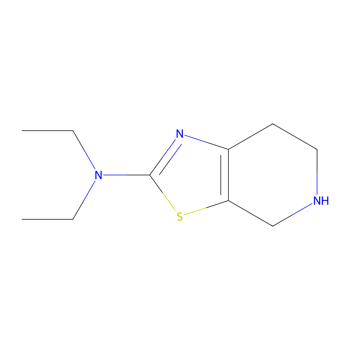 N,N-diethyl-4H,5H,6H,7H-[1,3]thiazolo[5,4-c]pyridin-2-amine molecular structure, CAS 1512950-34-3
