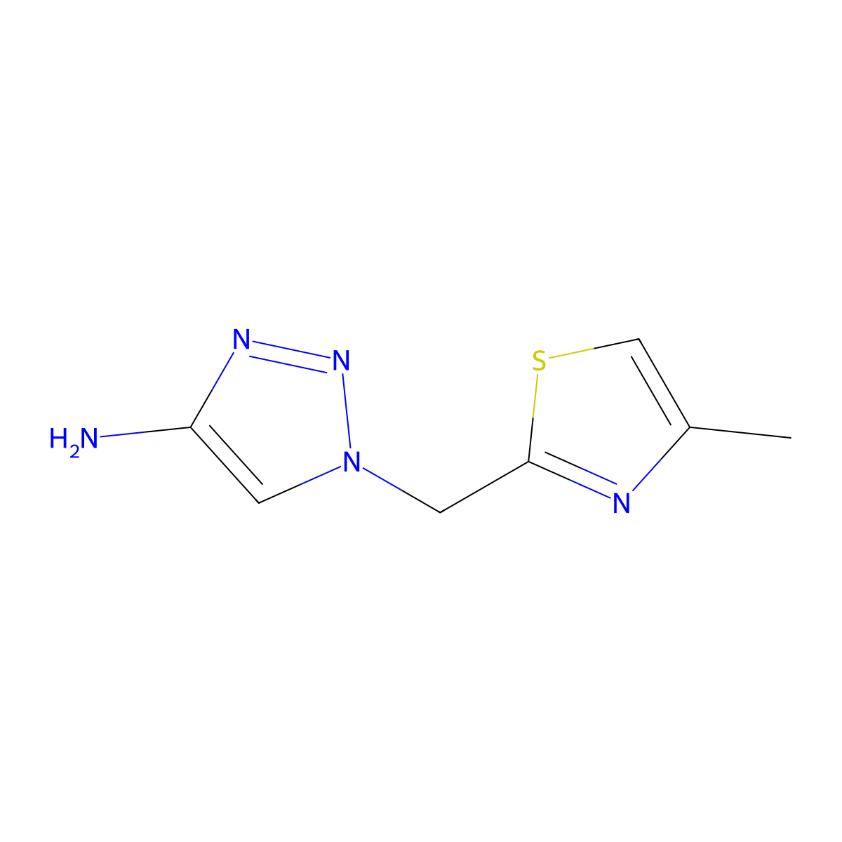 1-[(4-methyl-1,3-thiazol-2-yl)methyl]-1H-1,2,3-triazol-4-amine molecular structure, CAS 1512952-78-1