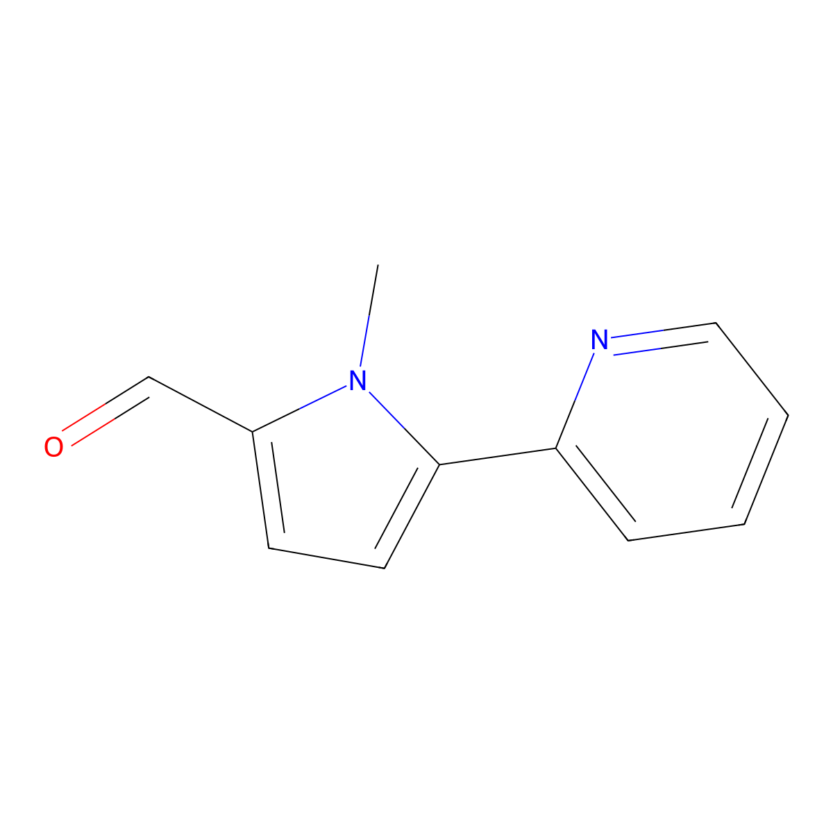 1-methyl-5-(pyridin-2-yl)-1H-pyrrole-2-carbaldehyde molecular structure, CAS 1512960-98-3