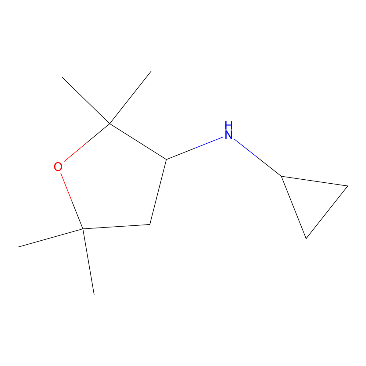 N-cyclopropyl-2,2,5,5-tetramethyloxolan-3-amine molecular structure, CAS 1512961-69-1