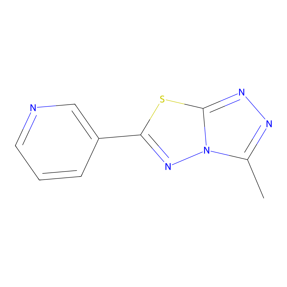 3-Methyl-6-(3-pyridinyl)[1,2,4]triazolo[3,4-b][1,3,4]thiadiazole molecular structure, CAS 151297-67-5