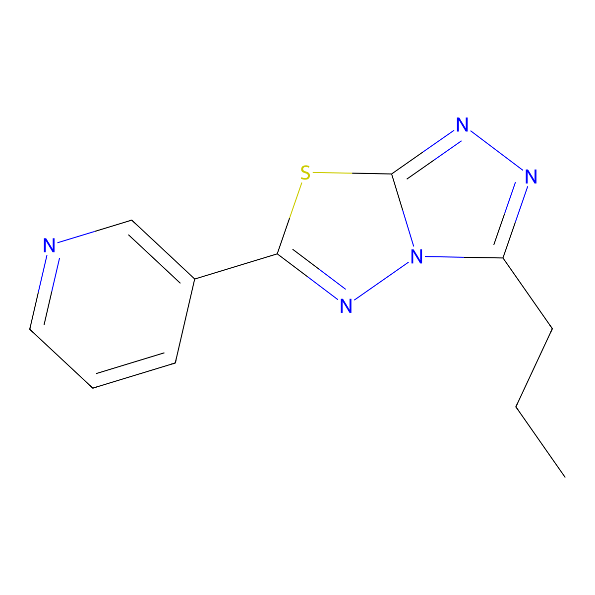 3-Propyl-6-(3-pyridinyl)[1,2,4]triazolo[3,4-b][1,3,4]thiadiazole molecular structure, CAS 151297-69-7