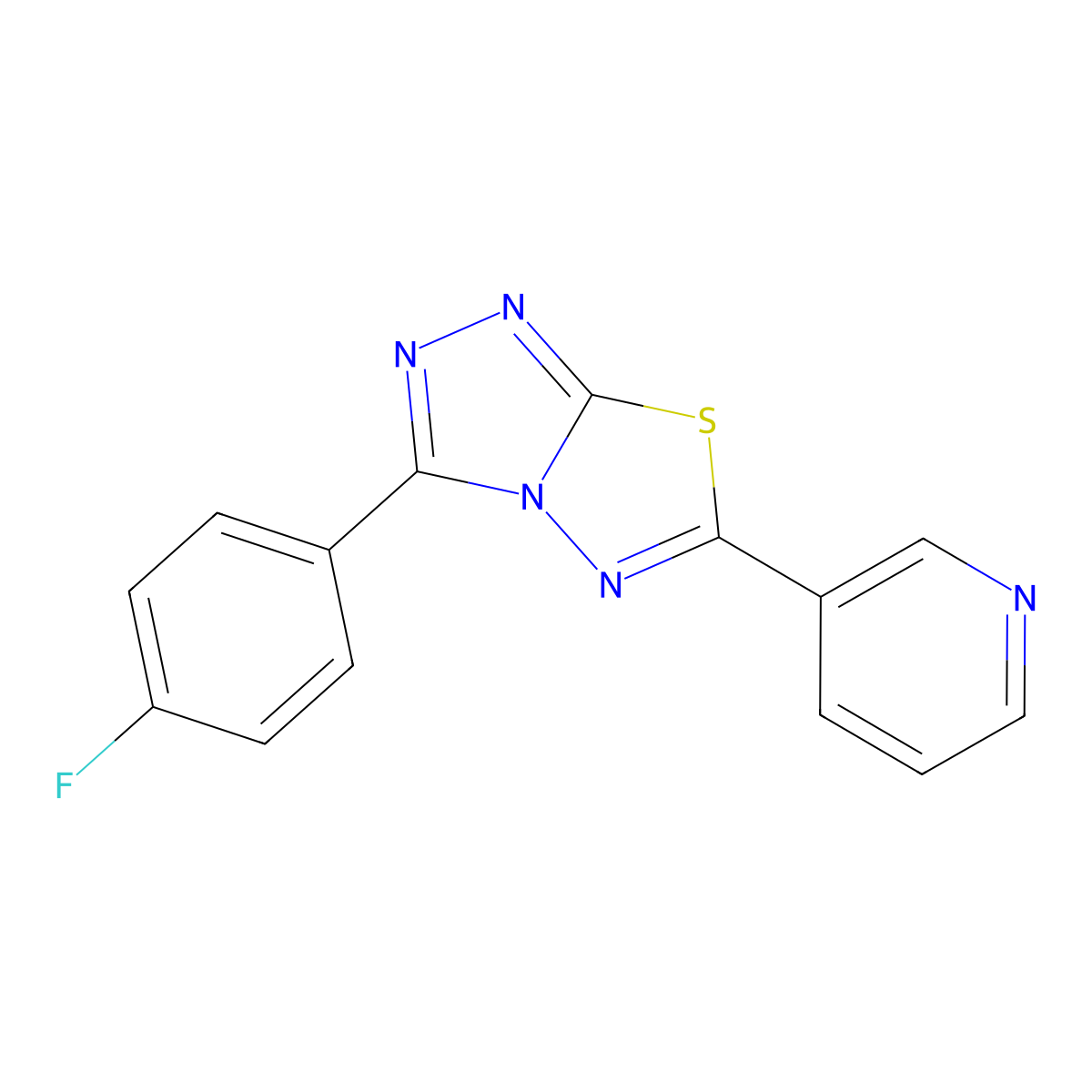 3-(4-Fluorophenyl)-6-(3-pyridinyl)[1,2,4]triazolo[3,4-b][1,3,4]thiadiazole molecular structure, CAS 151297-75-5