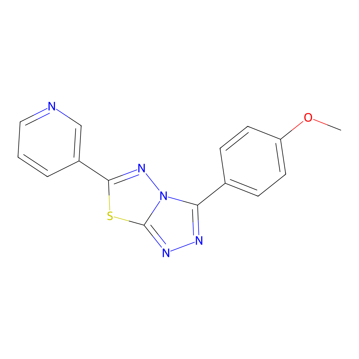 3-(4-Methoxyphenyl)-6-(pyridin-3-yl)[1,2,4]triazolo[3,4-b][1,3,4]thiadiazole molecular structure, CAS 151297-80-2