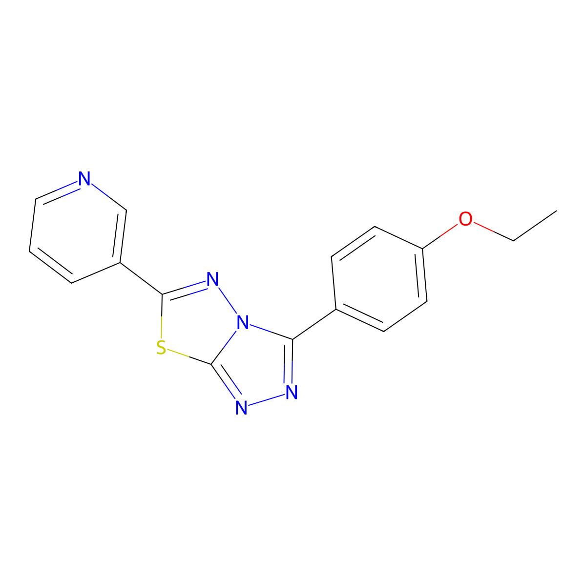 3-(4-Ethoxyphenyl)-6-pyridin-3-yl-[1,2,4]triazolo[3,4-b][1,3,4]thiadiazole molecular structure, CAS 151297-81-3