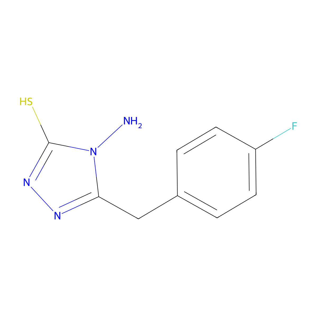 4-Amino-5-((4-fluorophenyl)methyl)-2,4-dihydro-3H-1,2,4-triazole-3-thione molecular structure, CAS 151297-84-6
