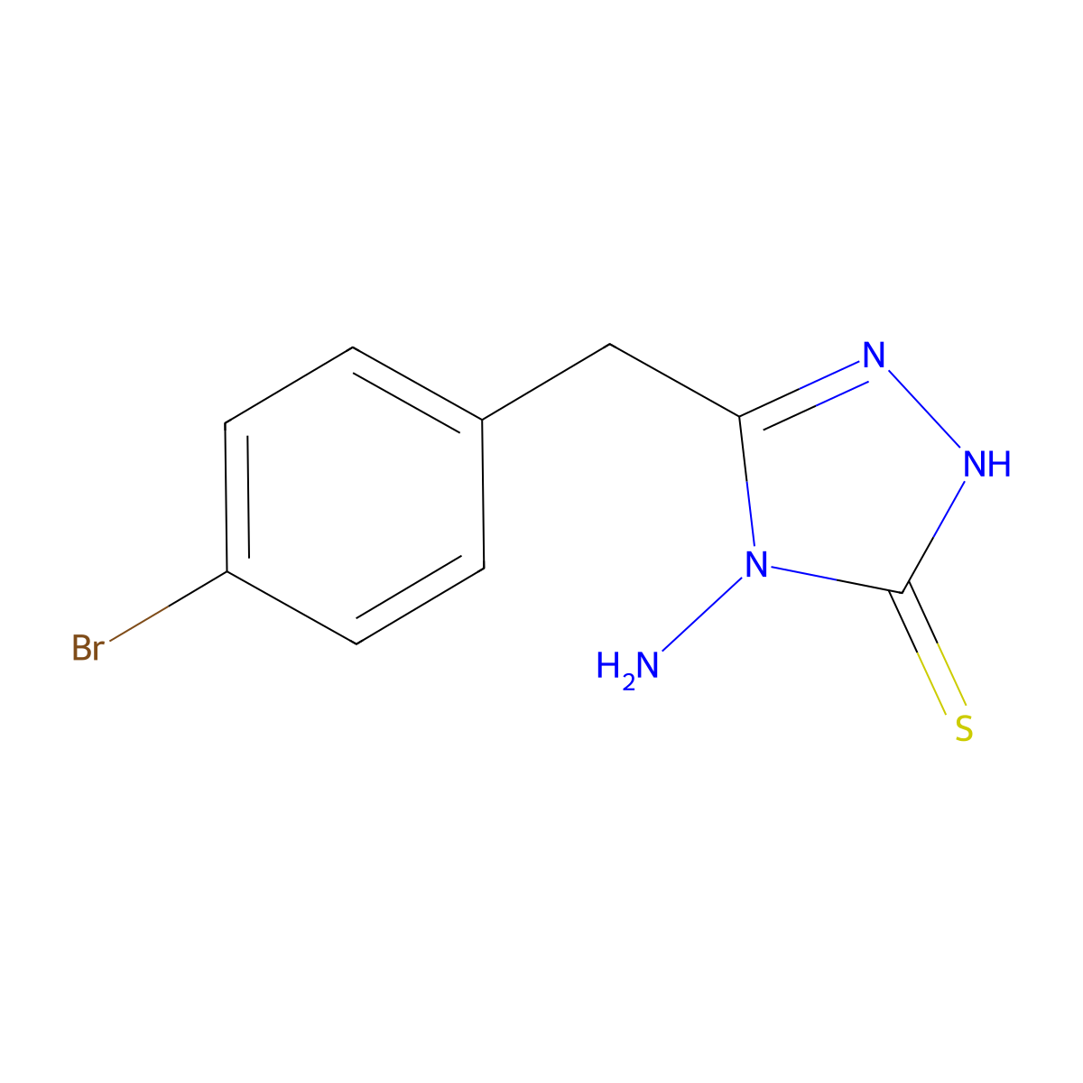 4-amino-5-[(4-bromophenyl)methyl]-4H-1,2,4-triazole-3-thiol molecular structure, CAS 151297-85-7