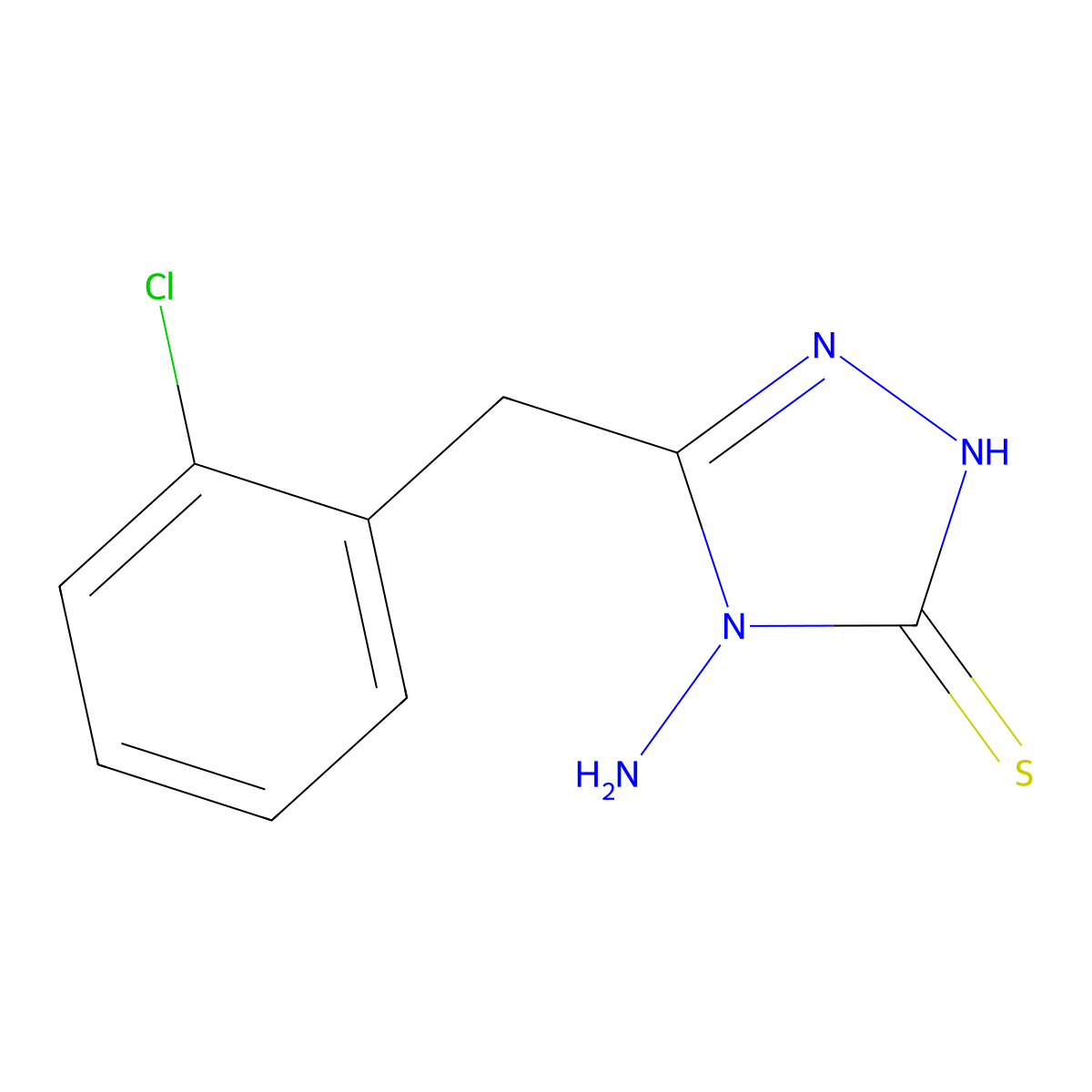 4-Amino-5-(2-chlorobenzyl)-4H-1,2,4-triazole-3-thiol molecular structure, CAS 151297-86-8